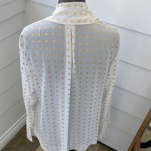 Shining Star Bow Blouse Classic Bow Tie Top made with ultimate patriotic Stars - Picture 9 of 10